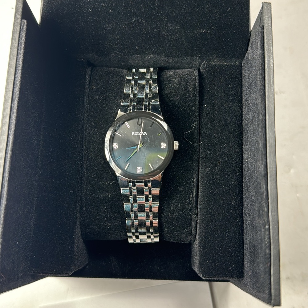 Bulova Women's Stainless Steel Diamond Accent Watch - 96P200